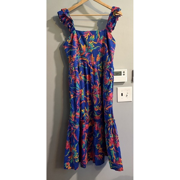 J. Crew Dresses & Skirts - J Crew Dress Midi Floral Cotton Preppy Boho Vacay Resort Womens Size 8